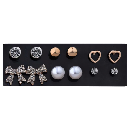 Krásná sada peckových náušnic Rose Gold (6 párů) Troli