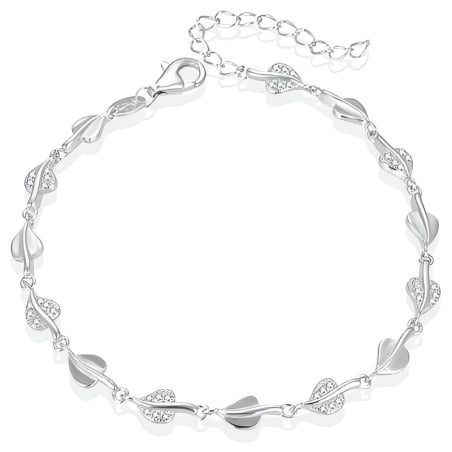 Stylový stříbrný náramek s lístečky AGB633/21 Beneto
