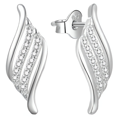 Okouzlující stříbrné náušnice se zirkony E0002438 Moiss