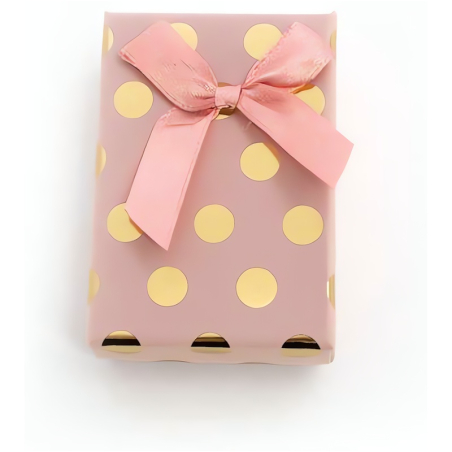 Růžová dárková krabička se zlatými puntíky KP7-8 Beneto Exclusive