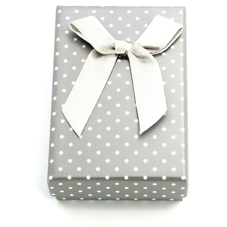 Šedá dárková krabička s puntíky KP4-8 Beneto Exclusive