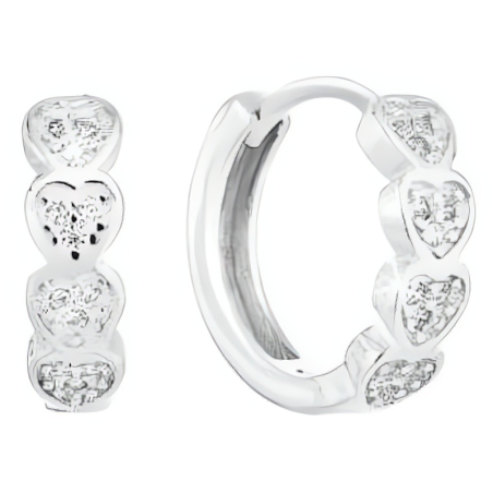 Stříbrné kruhové náušnice se srdíčky 11323.1 Evolution Group