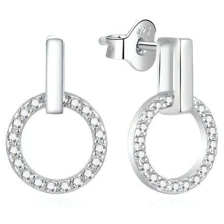 Stylové stříbrné náušnice se zirkony AGUP2117L Beneto