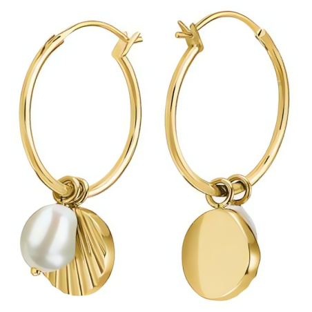 Slušivé pozlacené náušnice s perlou Amber JSPCEG-J173 Rosefield