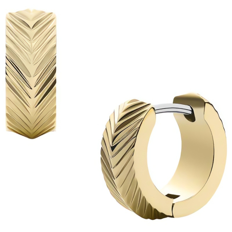 Elegantní pozlacené kruhové náušnice Harlow JF04116710 Fossil