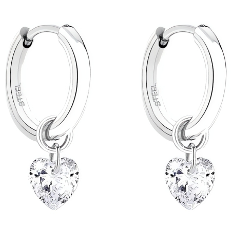 Romantické ocelové kruhy se srdíčky 2v1 TJ-0365-E-16 Tamaris