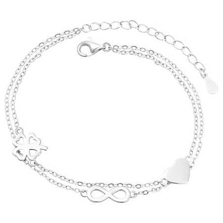 Dvojitý náramek ze stříbra pro štěstí AGB749/21 Beneto