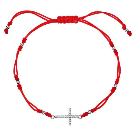 Červený kabala náramek s křížkem 13022.3 red Evolution Group