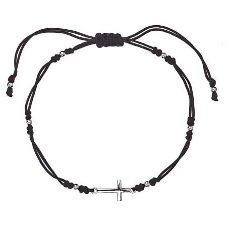 Černý kabala náramek s křížkem 13023.3 black Evolution Group
