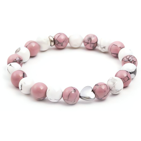 Korálkový náramek z howlitu MINK91/17 Agato