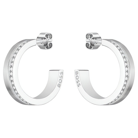 Slušivé ocelové kruhové náušnice 1580526 Hugo Boss