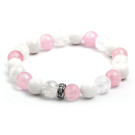 Korálkový náramek z jadeitu a křišťálu MINK104/17 Agato