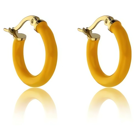 Pozlacené kruhy se smaltem Laura Orange Earrings MCE23149G Marc Malone
