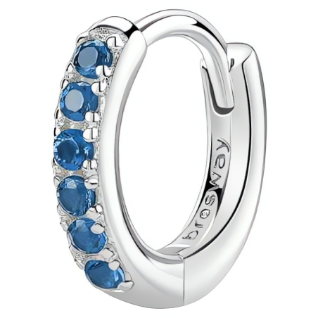 Stříbrná kruhová single náušnice Fancy Freedom Blue FFB80 Brosway