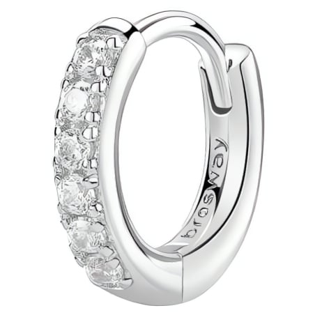 Stříbrná kruhová single náušnice Fancy Infinite White FIW88 Brosway