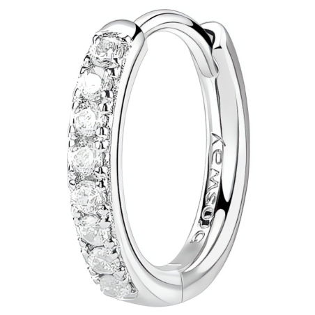 Stylová kruhová single náušnice Fancy Infinite White FIW89 Brosway
