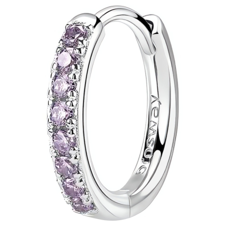 Stylová kruhová single náušnice Fancy Magic Purple FMP86 Brosway