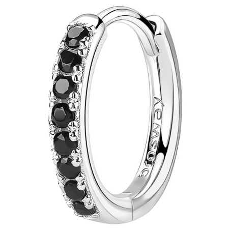 Stylová kruhová single náušnice Fancy Mystery Black FMB85 Brosway