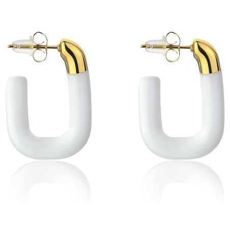 Stylové oválné náušnice se smaltem EWE23136G Emily Westwood