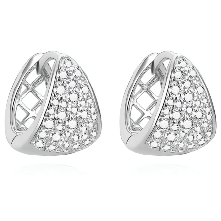 Třpytivé stříbrné náušnice se zirkony AGUC3534 Agato