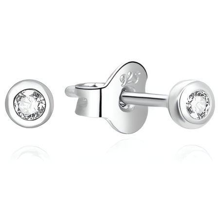 Drobné stříbrné náušnice se zirkonem AGUP3487 Agato
