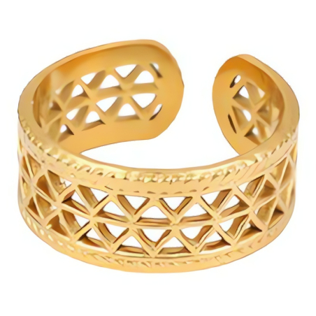 Nadčasový pozlacený prsten z oceli Troli