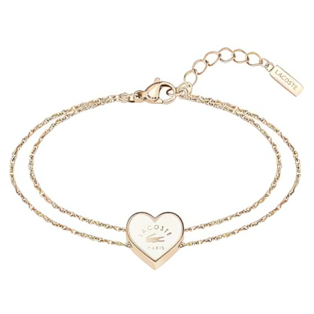 Romantický růžově zlacený náramek Srdíčko 2040397 Lacoste