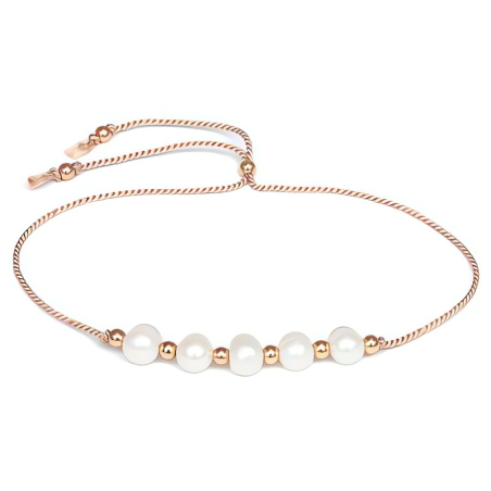 Krásný šňůrkový náramek s perlami HE02R3RG-LP Agato