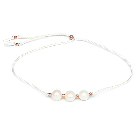 Krásný šňůrkový náramek na nohu s perlami HE03N3RG-WH Agato