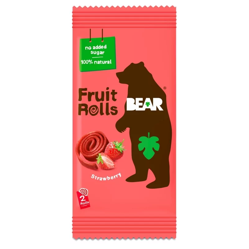 Ovocné rolované plátky jahoda Bear - 20 g Ovocné rolované plátky jahoda Bear - 20 g
