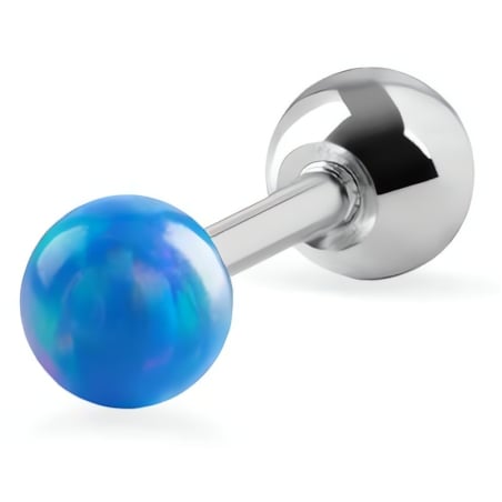 Piercingová náušnice s modrým syntetickým opálem Troli