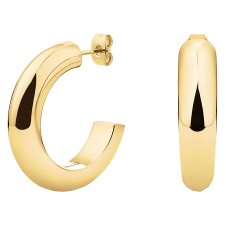 Výrazné pozlacené kruhy z oceli Daily Solid JEDSG-J803 Rosefield