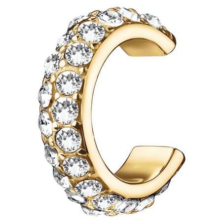 Pozlacená navlékací náušnice s krystaly JESEG-J901 Rosefield