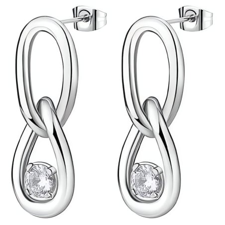 Nadčasové visací náušnice z oceli Ribbon BBN41 Brosway