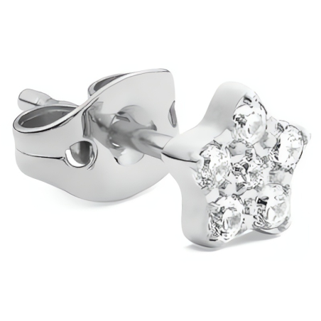 Ocelová single náušnice Hvězda s krystaly DW00400874 Daniel Wellington