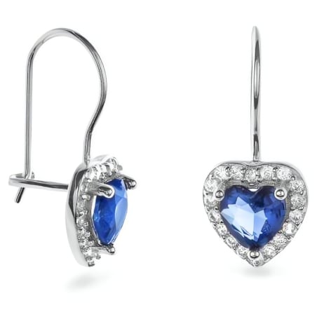 Stříbrné visací náušnice Srdíčko se zirkony AJNS0049 Again Jewelry