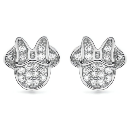 Stříbrné náušnice Minnie Mouse s kubickými zirkony AJNS0039 Again Jewelry