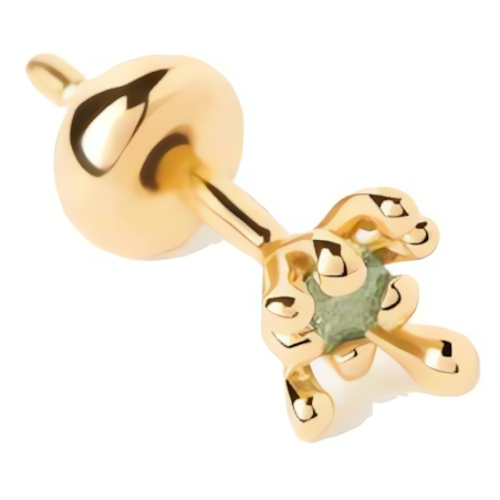 Pozlacená single náušnice Green Fleur Colors PG01-320-U Pdpaola