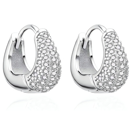 Blyštivé stříbrné náušnice se zirkony AGT-E158KW Agato