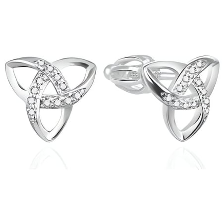 Stylové stříbrné náušnice se zirkony Triquetra AGT-E117SW Agato