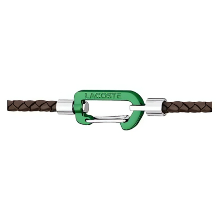 Hnědý pletený náramek z kůže Matt 2040314 Lacoste