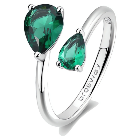 Stříbrný otevřený prsten Life Green Fancy FLG114 Brosway / Obvod: 52 mm - 52 mm