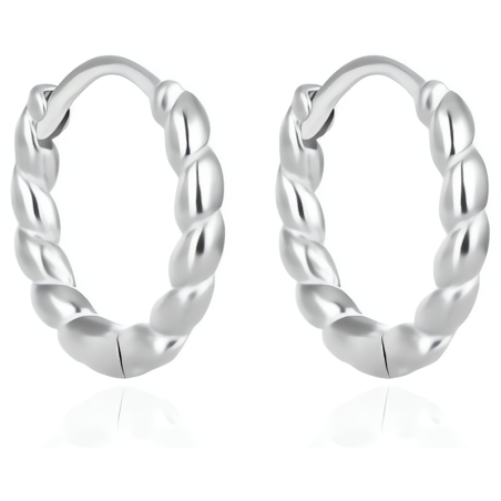 Slušivé stříbrné náušnice kruhy AGT-E046K Agato