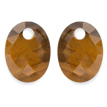 Oválné přívěsky na náušnice z tygřího oka EAGEM09-MO Sparkling
