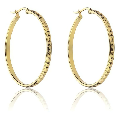 Pozlacené kruhové náušnice Addison Gold Earrings MCE23017G Marc Malone