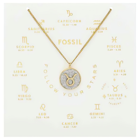 Pozlacený náhrdelník znamení Býk JOA00947710 Fossil