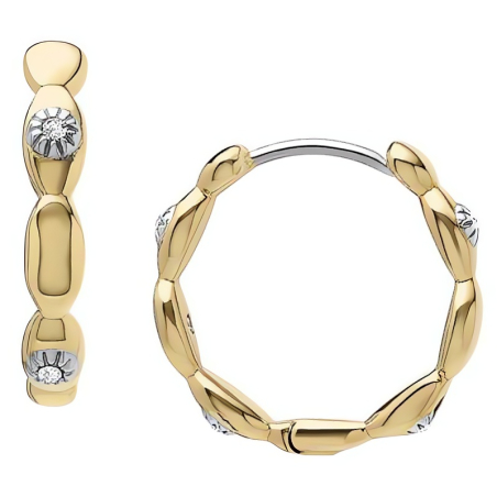 Slušivé pozlacené kruhové náušnice Evil Eye JF04795710 Fossil