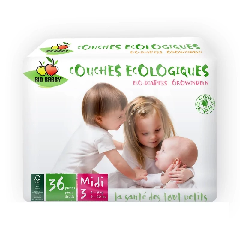 Dětské plenky Midi (4 - 9 kg) Bio Babby - 36 ks Dětské plenky Midi (4 - 9 kg) Bio Babby - 36 ks