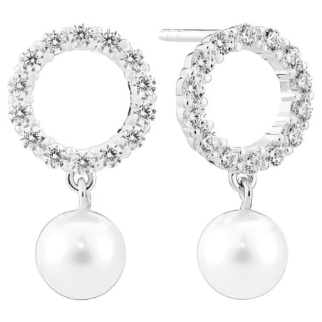 Půvabné stříbrné náušnice s perlami Biella SJ-E2430-PCZ Sif Jakobs