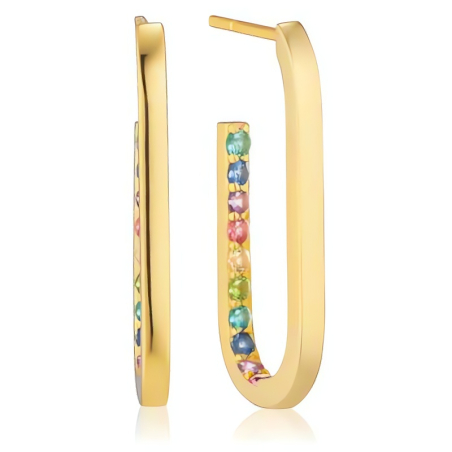 Pozlacené oválné náušnice Capizzi SJ-E42212-XCZ-YG Sif Jakobs